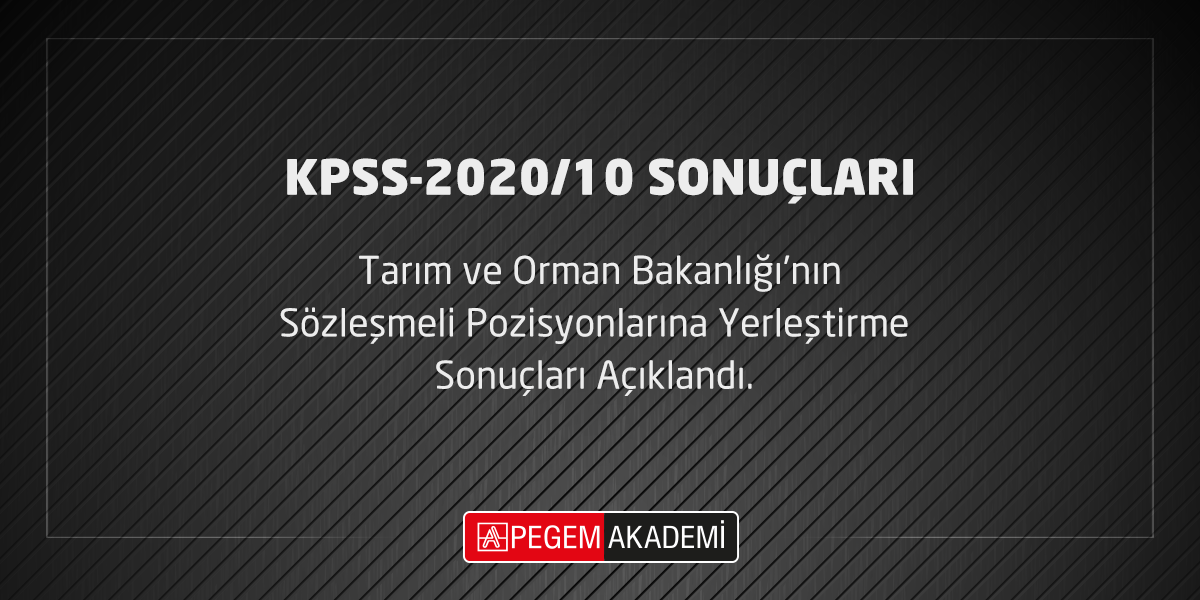 Nevşehir Pegem Akademi | KPSS-2020/10: Tarım Ve Orman ...